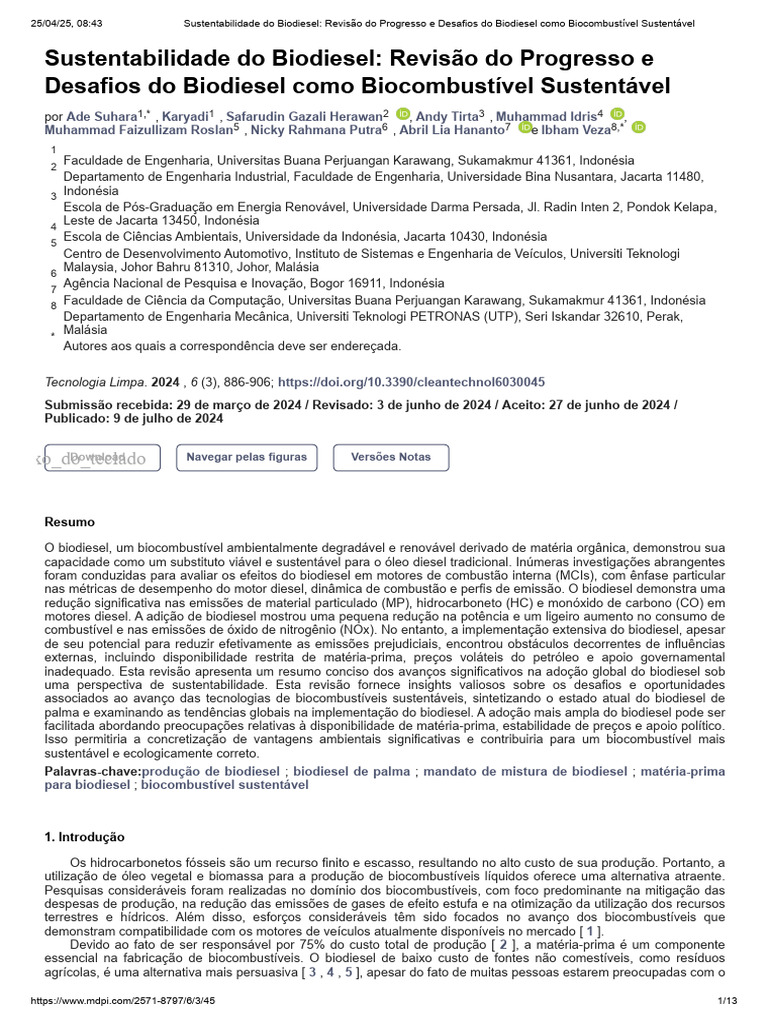Sustentabilidade do Biodiesel: Desafios e Progresso | PDF | Biodiesel ...