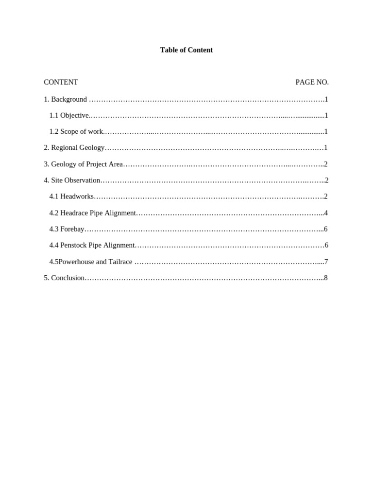Geological Report of Dwari Khola Small Hydroelectric Project | PDF ...
