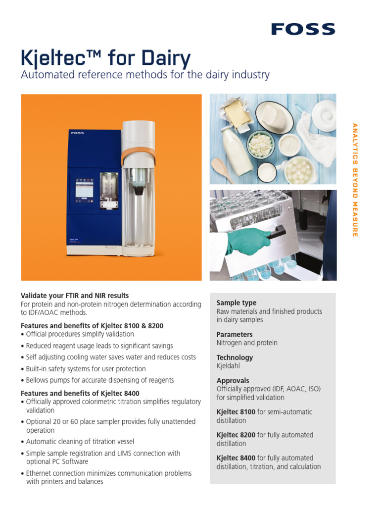 Kjeltec™ Dairy Analysis Solutions | PDF