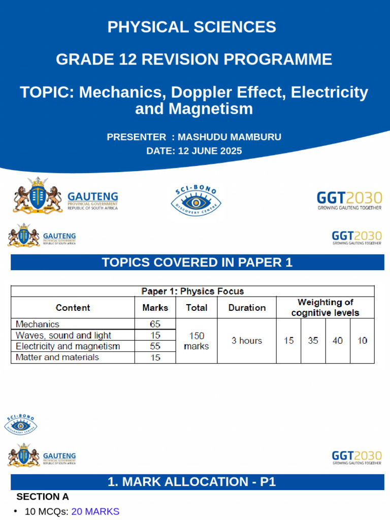 Grade 12 Physical Science Exam Guide | PDF | Force | Momentum