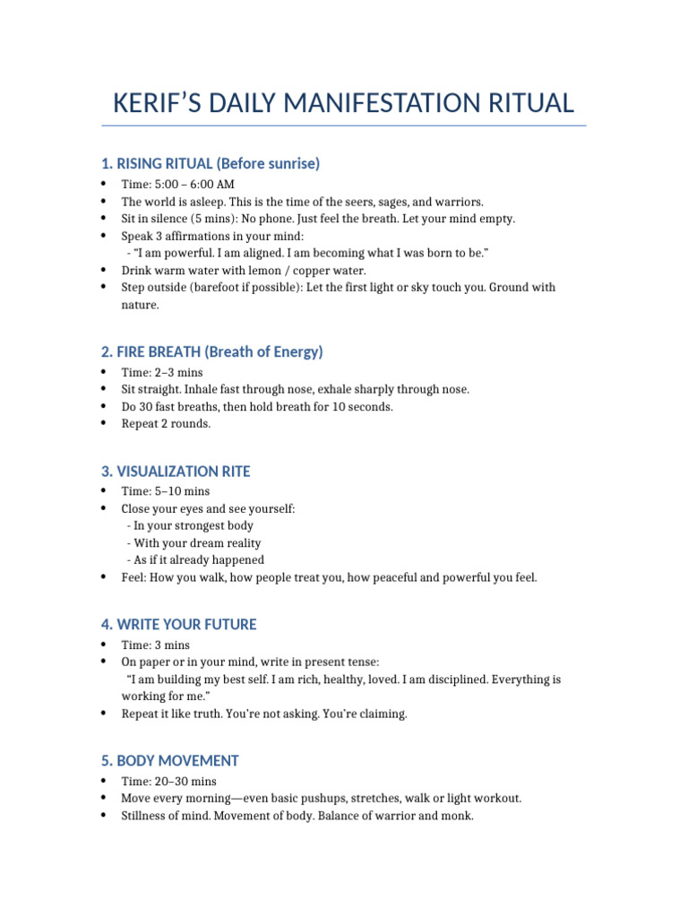 Kerif Manifestation Ritual | PDF | Breathing