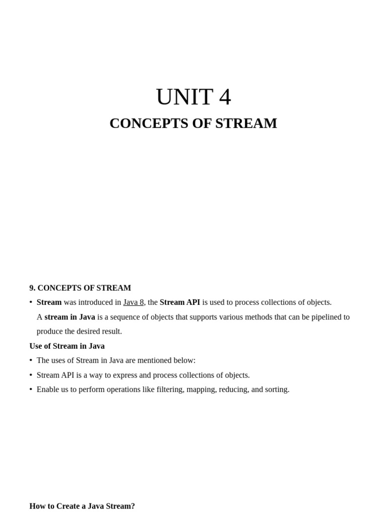 Java Stream API: Concepts & Operations | PDF | Java (Programming ...
