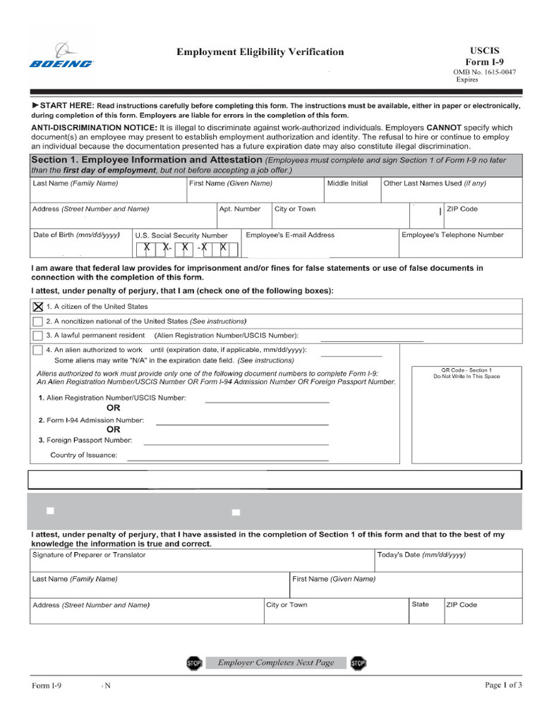 Boeing Employment Verification 2027 | PDF
