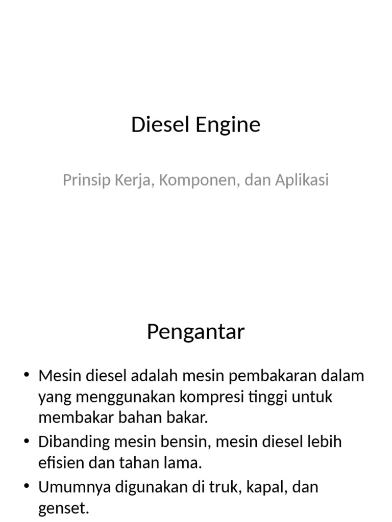 Diesel Engine Presentation | PDF