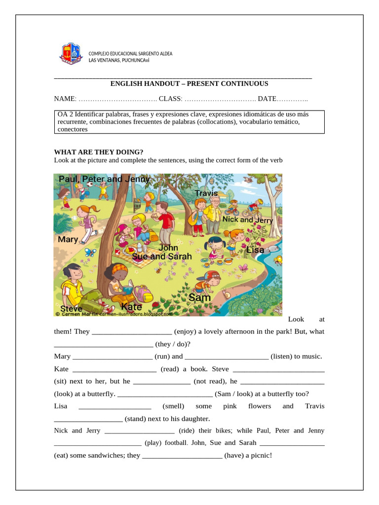 Present Continuous Practice Worksheet | PDF | Chess Theory | Chess