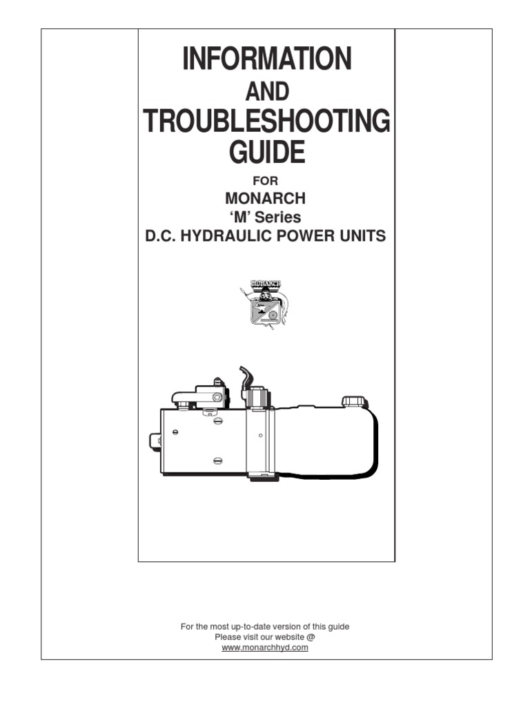 Monarch D.C. Hydraulic Unit Guide | PDF | Valve | Pump