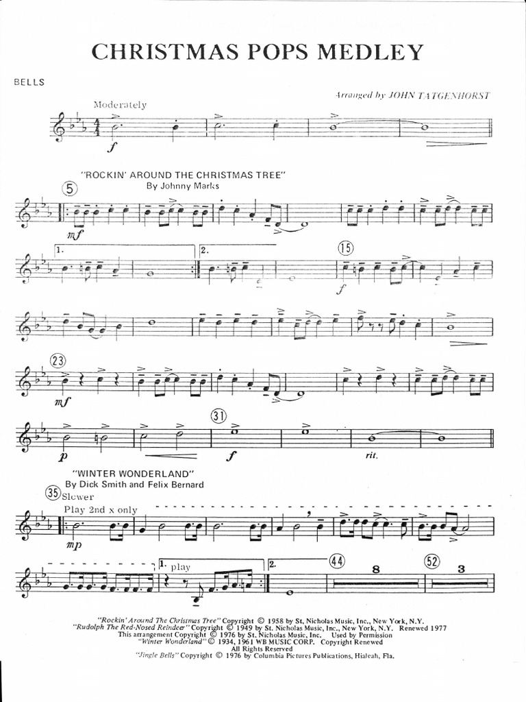 Xmas Pops Medley Percussion Bells | PDF