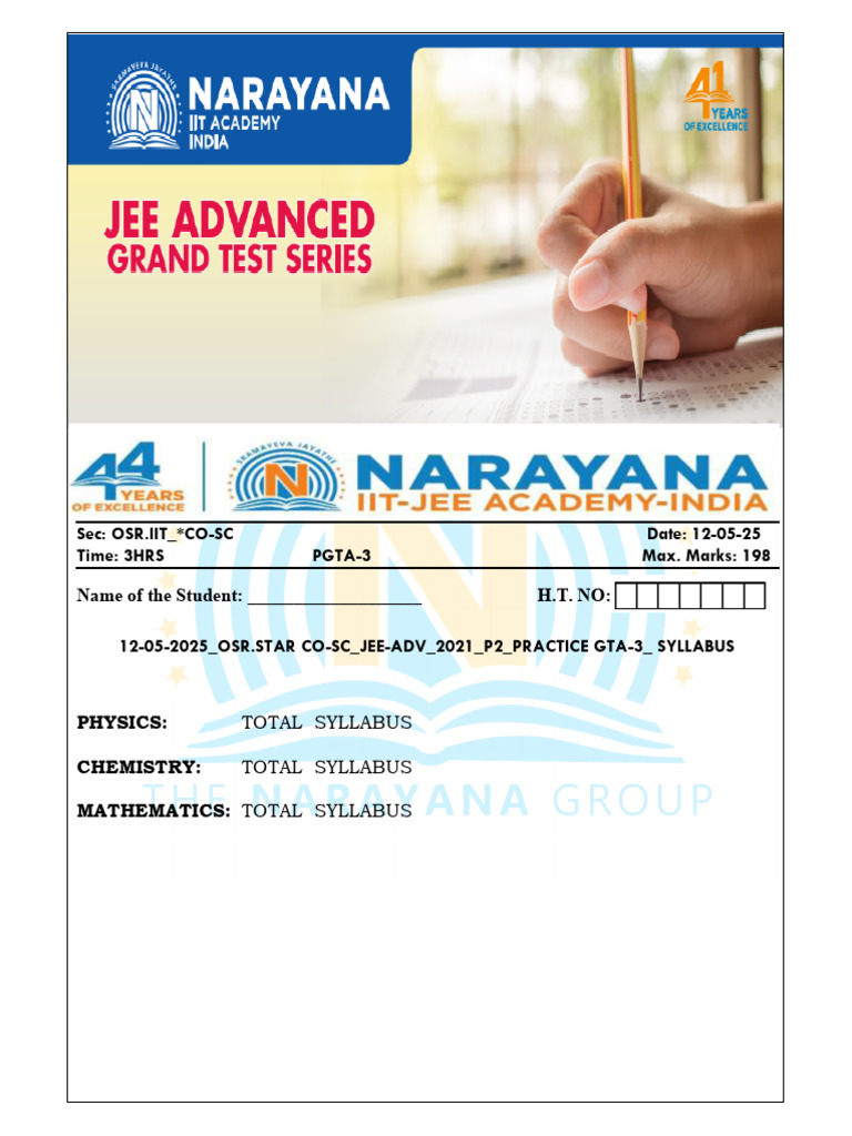 JEE Advanced 2021 Practice Test Paper | PDF | Electronvolt | Gases