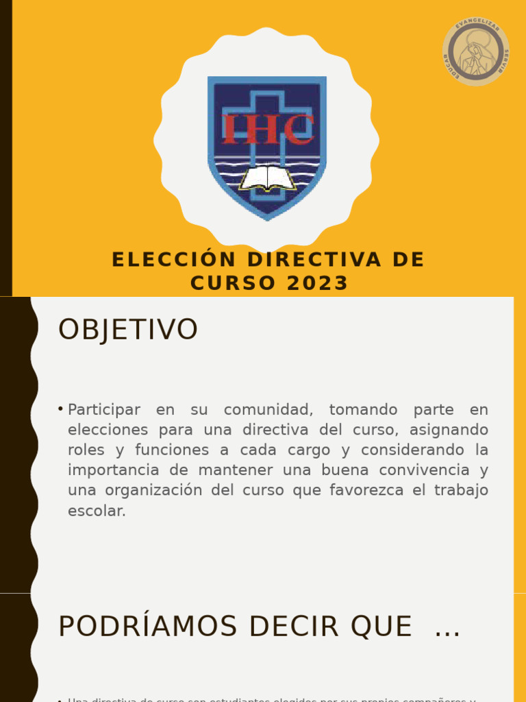 Elección de Directiva del Curso 2023 | PDF