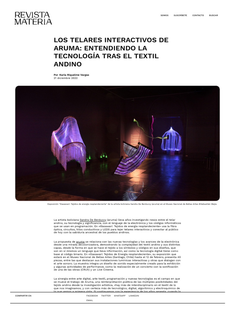 Telares Interactivos: Arte y Tecnología Andina | PDF | Textiles | Telar