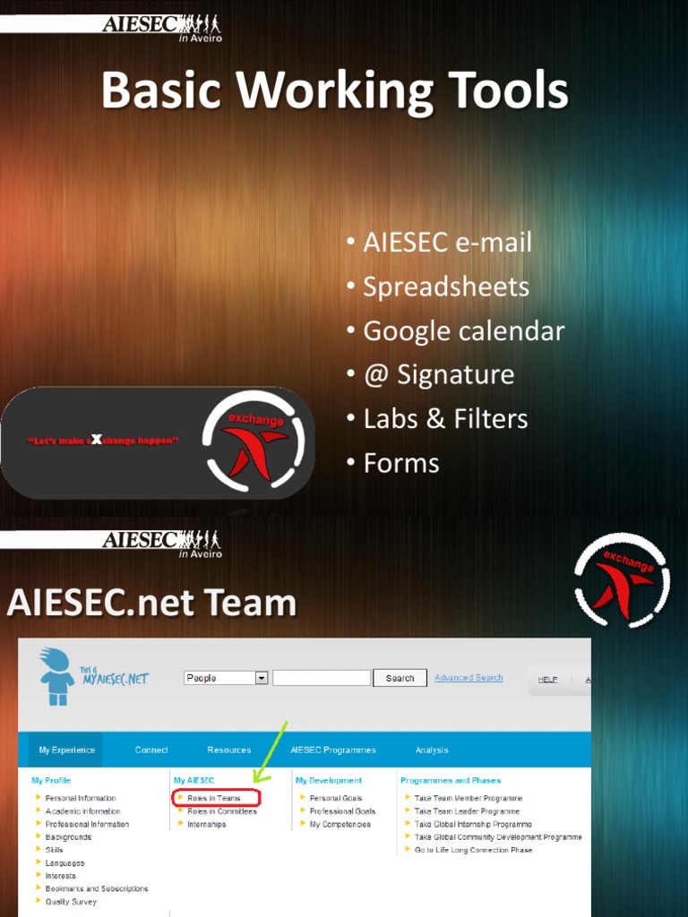 AIESEC Basic Tools Overview | PDF