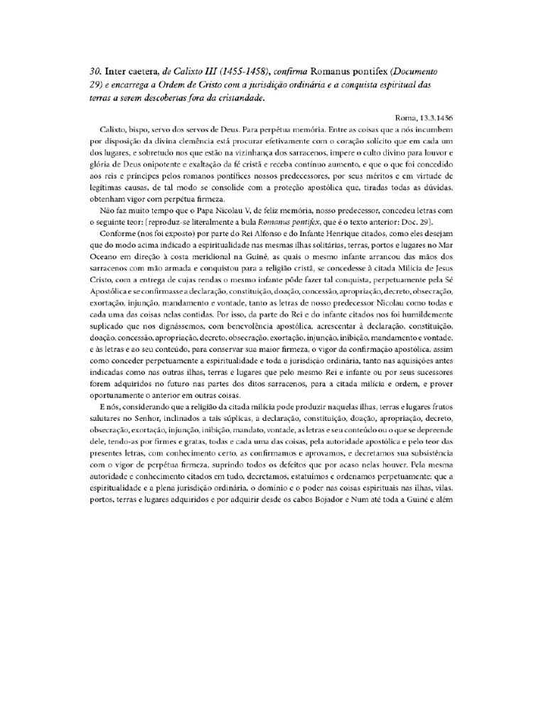 1456 - Inter Caetera | PDF