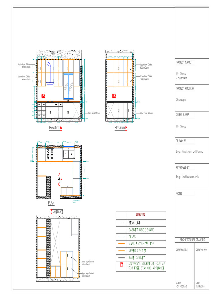 Architectural Drawing for Mr. Khokon | PDF