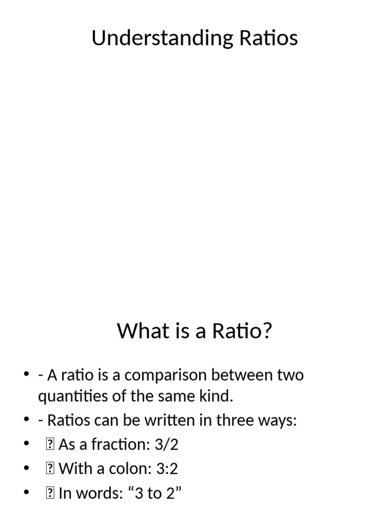 Understanding Ratios Presentation | PDF