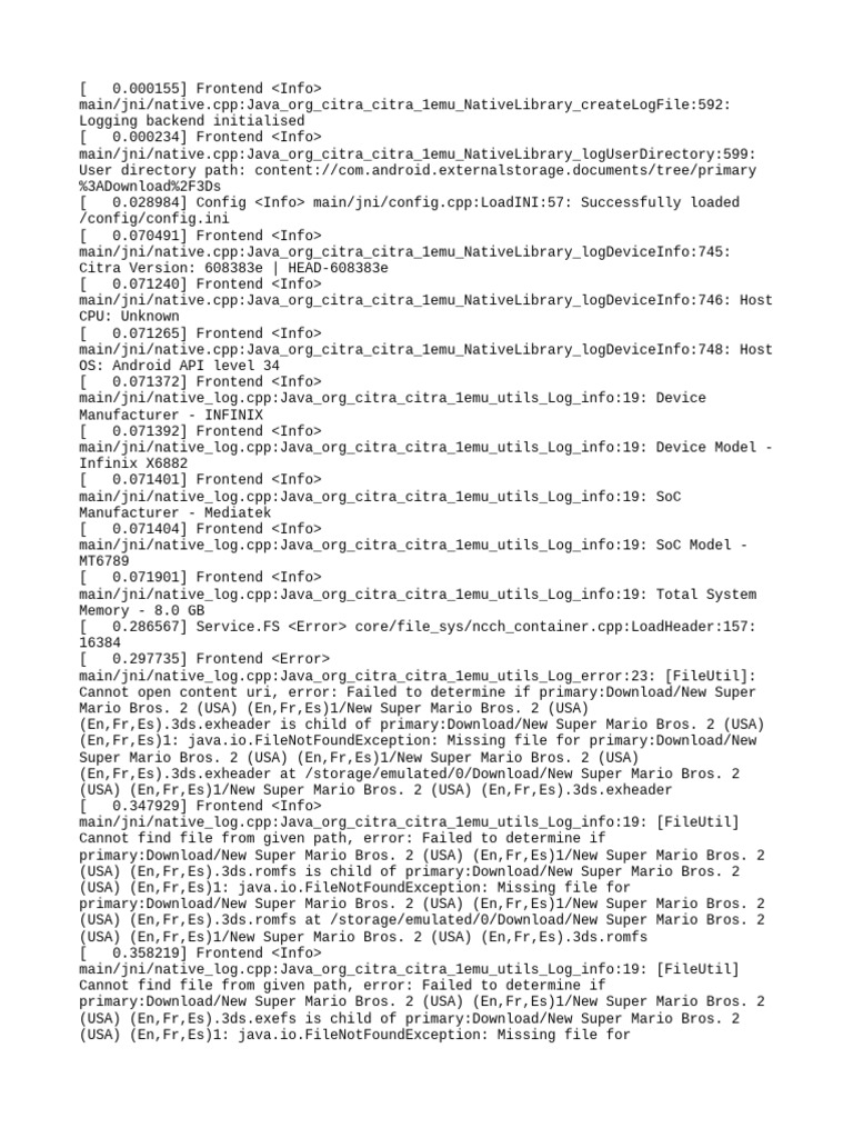 Citra Log | PDF | System Software | Computing