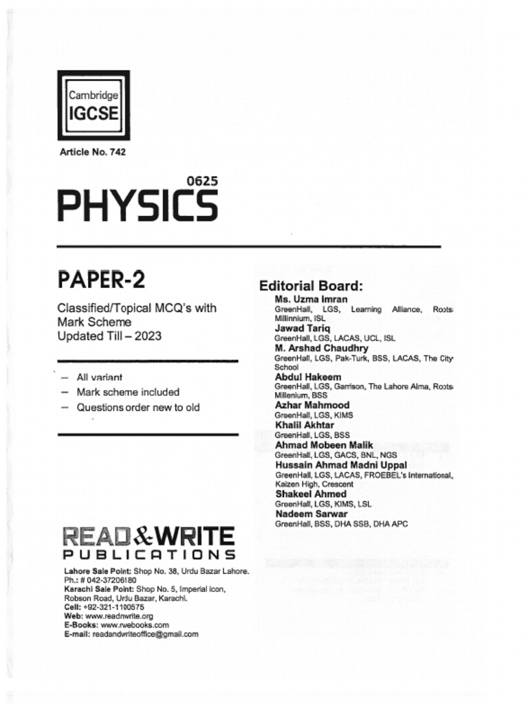 IGCSE Physics P2 Topical - 250601 - 025604 | PDF