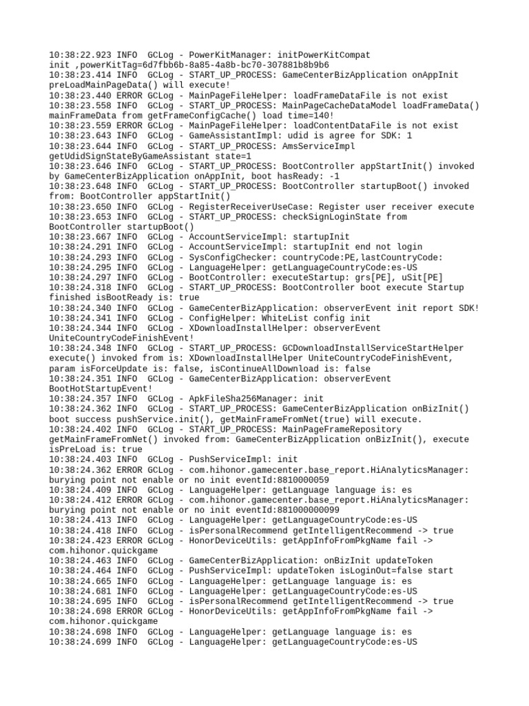 GameCenter Startup Log Analysis | PDF | Computing | Software