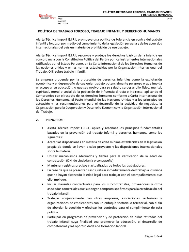 Politicas de Buenas Practicas | PDF | Derecho laboral | Organización ...