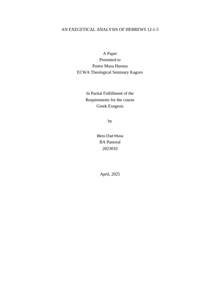 Exegesis by Blessa-Wps Office | PDF