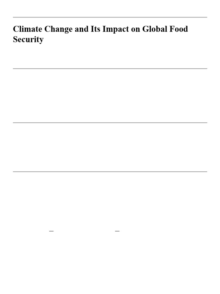 Climate Change and Its Impact On Global Food Security | PDF ...