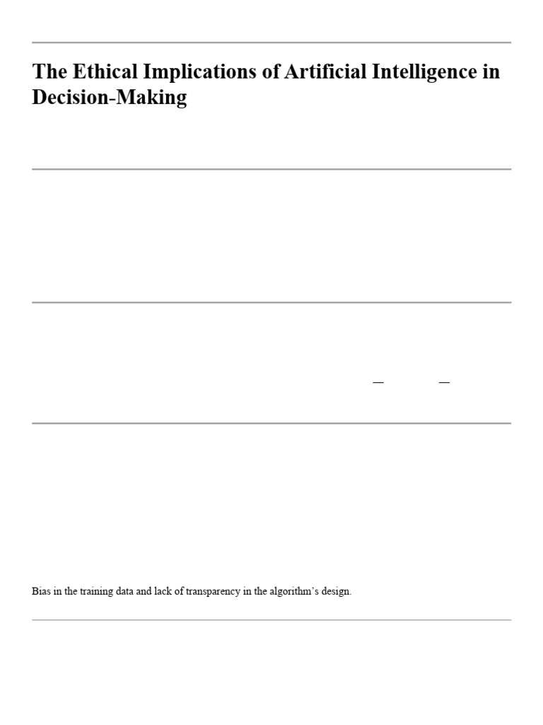 The Ethical Implications of Artificial Intelligence in Decision | PDF ...