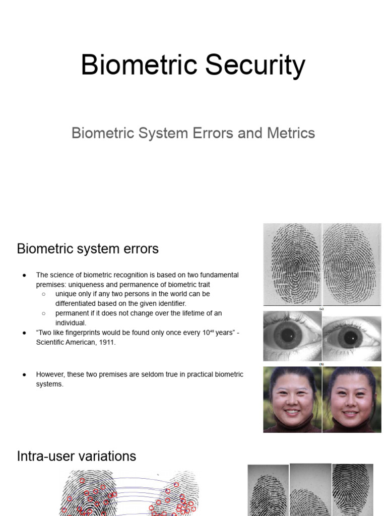 Biometric Security Lecture 6 | PDF | Receiver Operating Characteristic ...