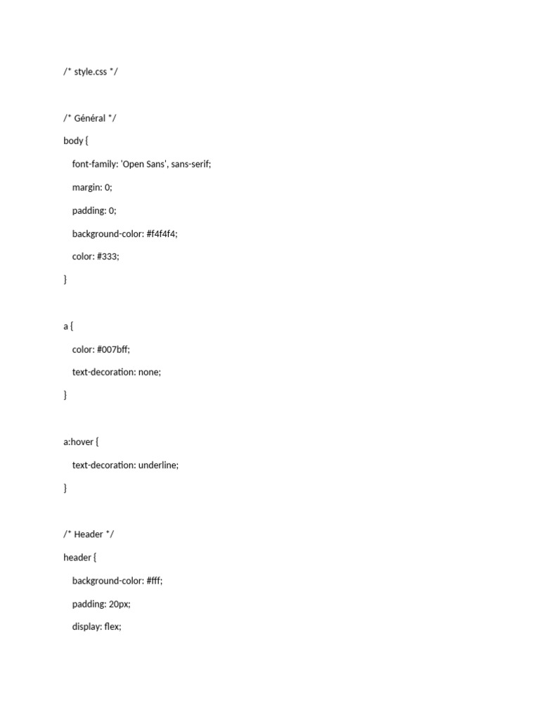CSS Stylesheet for Web Design | PDF