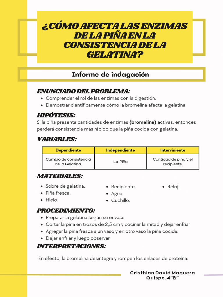 ¿Cómo Afecta Las Enzimas de La Piña en La Consistencia de La Gelatina ...