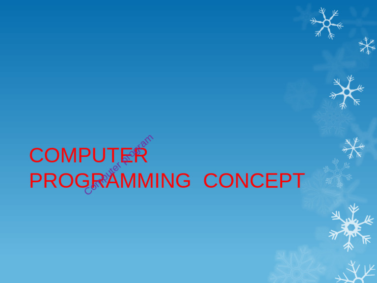 Computer Programming Concept | PDF