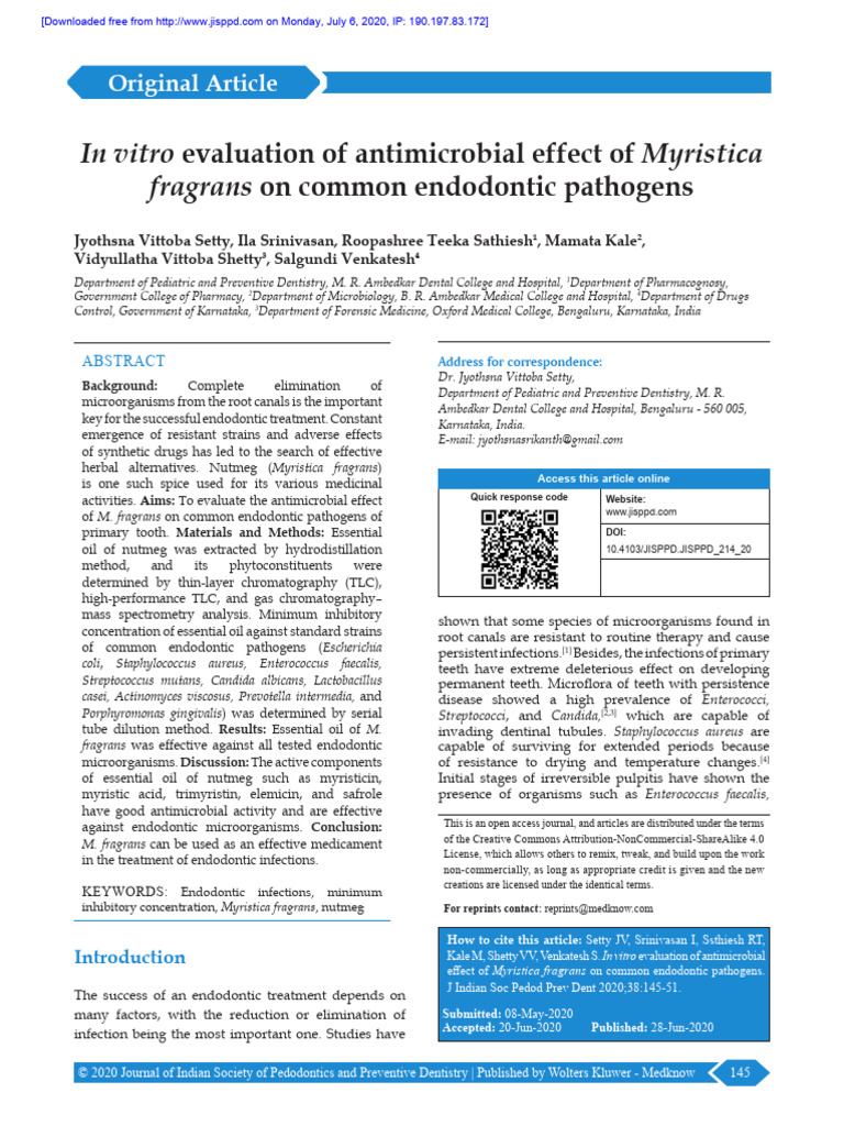 U.in Vitro Evaluation of Antimicrobial Effect of Myr | PDF | Thin Layer ...