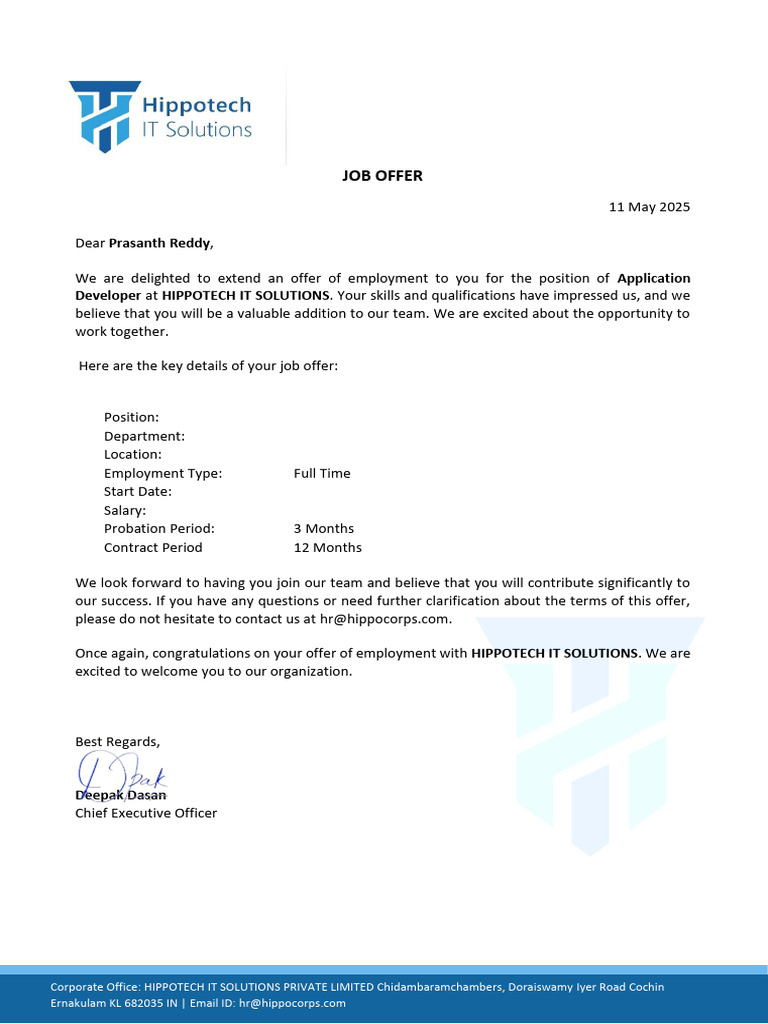 Almarai Job Offer for Application Developer | PDF