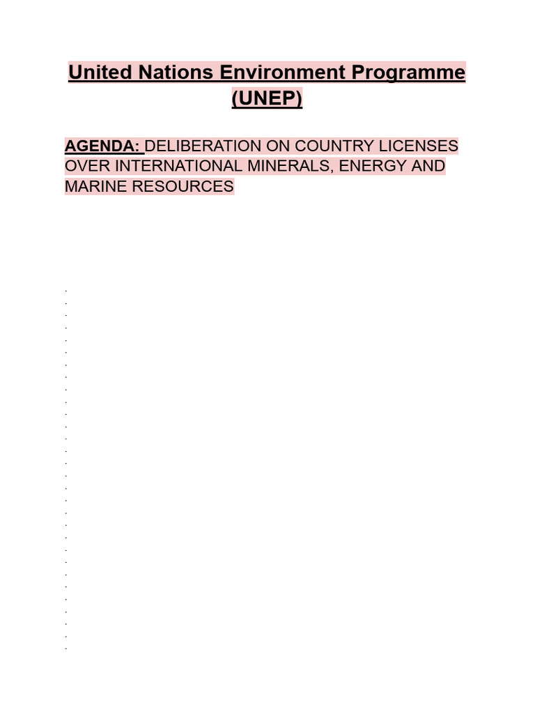 Unep BG Frisson Mun | PDF | Renewable Energy | Energy Development