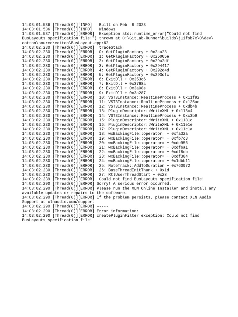 BusLayouts File Not Found Error | PDF | Computing | Software