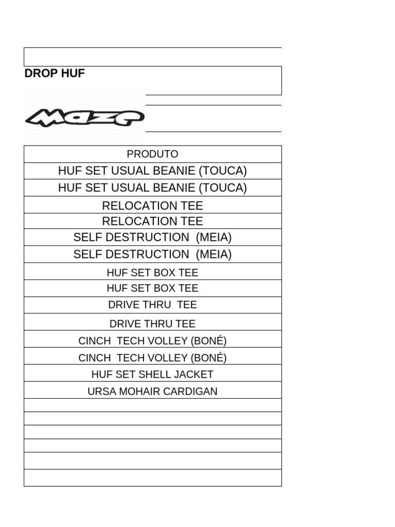 HUF Product Catalog Overview | PDF