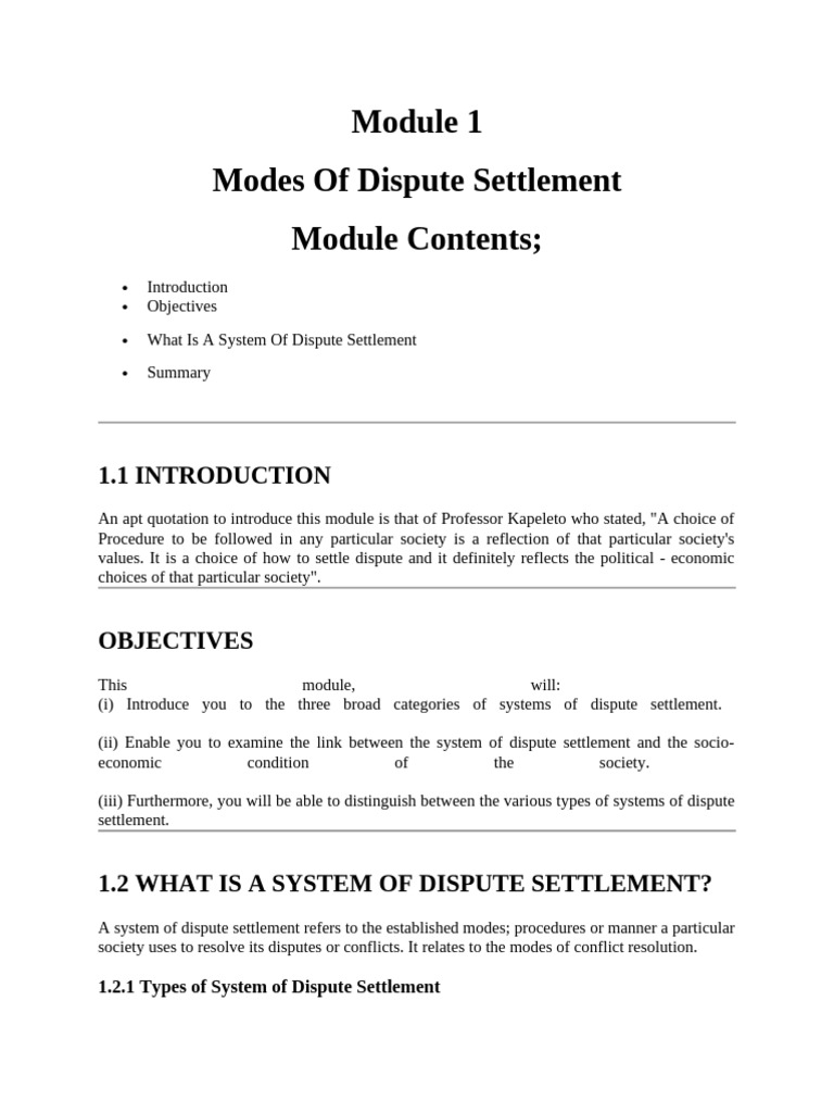 Dispute Settlement Systems Overview | PDF | Judge | Prosecutor