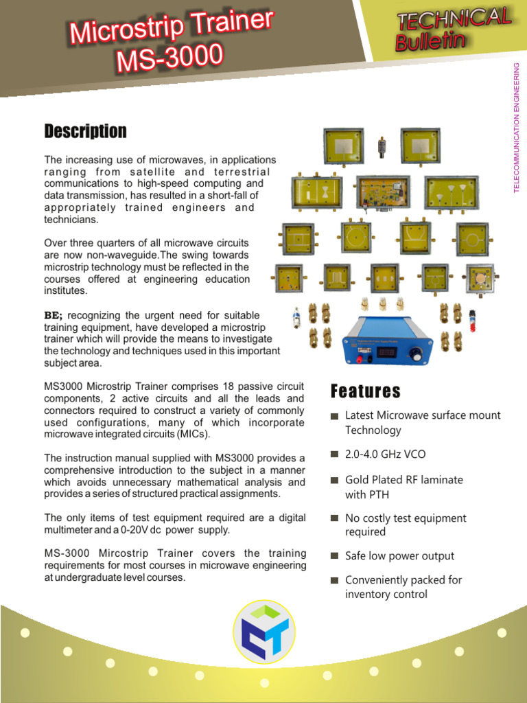 Microstrip Trainer MS3000 | PDF | Amplifier | Microwave