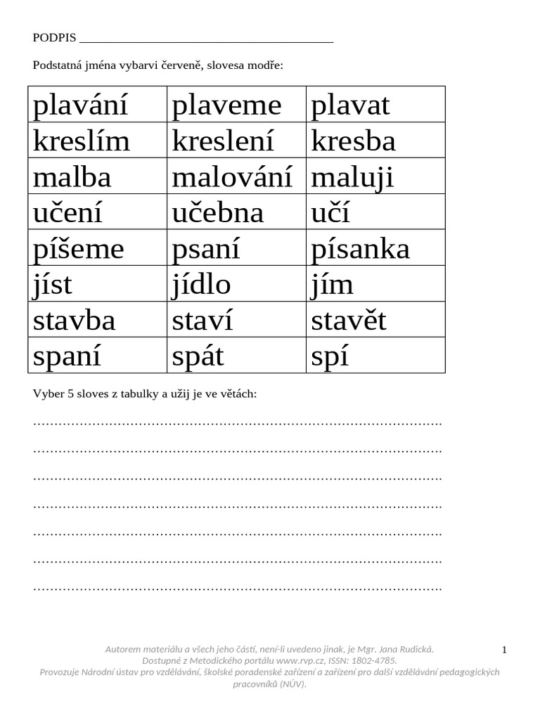 Slovesa | PDF