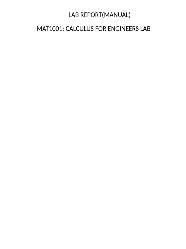 Calculus Lab Report: MATLAB Exercises | PDF | Analysis | Applied ...