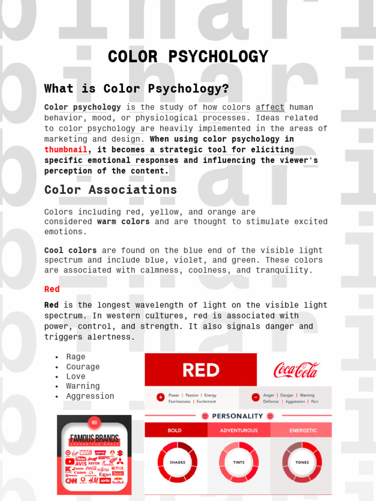 Color Psychology (By - Masum Akhtar) | PDF | Color | Red