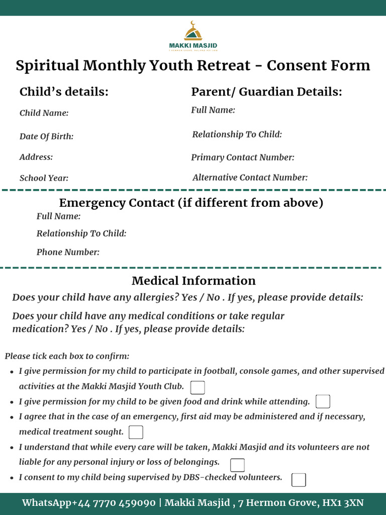 Youth Club Form | PDF