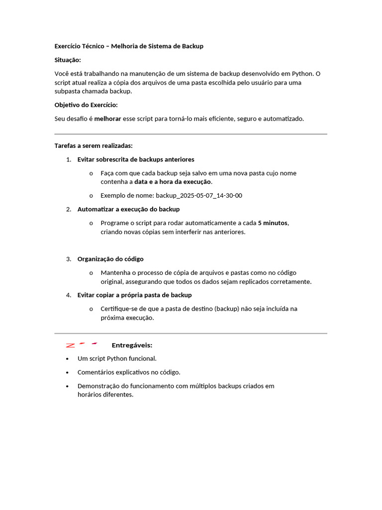 Melhoria de Script de Backup em Python | PDF