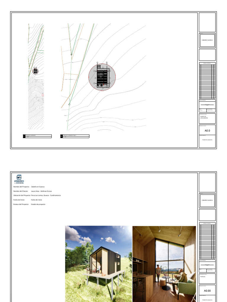 Cabaña Guasca - Planos Constructivos - Entrega 1 - 210918 | PDF | Plantas