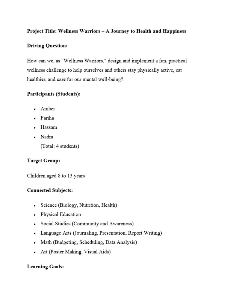 Wellness Warriors Fitness Challenge | PDF | Mental Health | Mindfulness