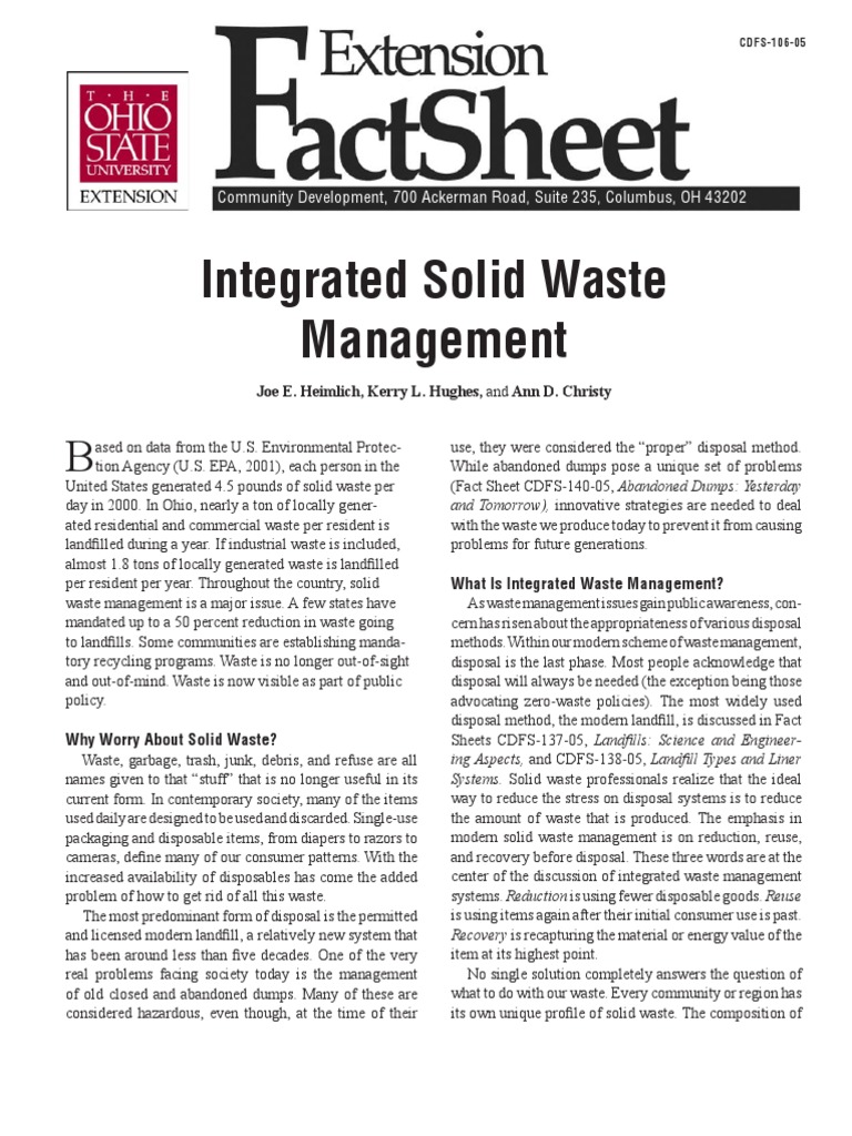 Integrated Waste Management Article Recycling Waste Management