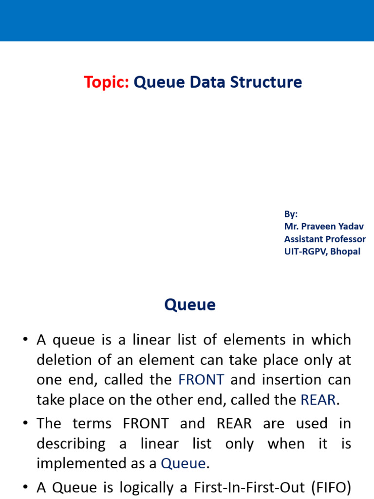 Understanding Queue Data Structure | PDF | Queue (Abstract Data Type ...