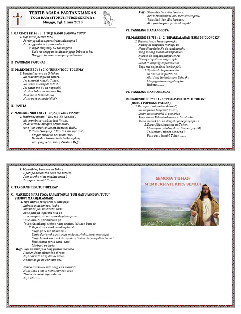 Tertib Acara Partangiangan Toga Raja Sitorus | PDF