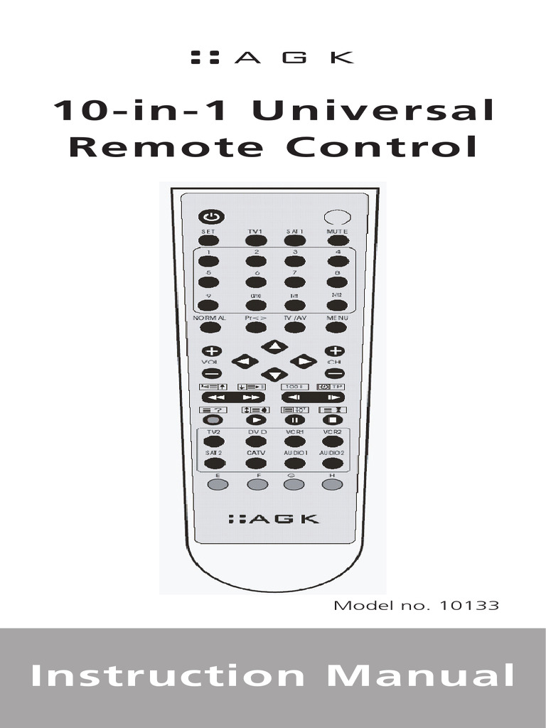 10-in-1 Universal Remote Control Guide | PDF | Remote Control | Menu ...