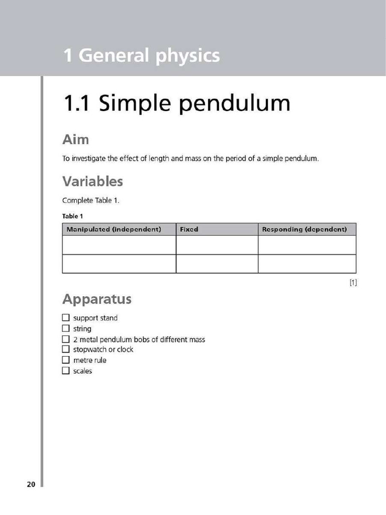 Simple Pendulum Practical | PDF