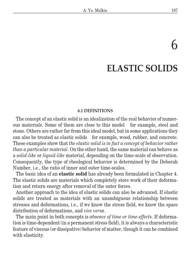 Understanding Elastic Solids and Hookean Materials | PDF | Elasticity ...