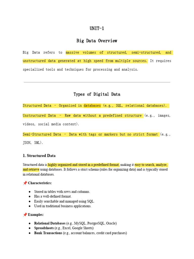 UNIT 1 PDF Apache Spark Big Data